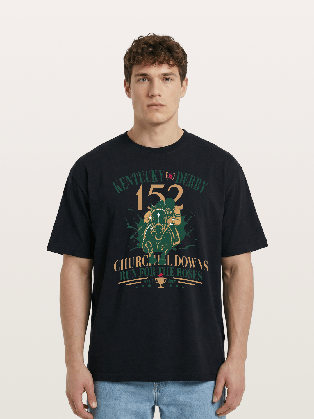 152nd Kentucky Derby Vintage Print Cotton T-shirt