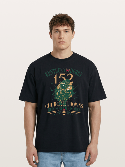 152nd Kentucky Derby Vintage Print Cotton T-shirt