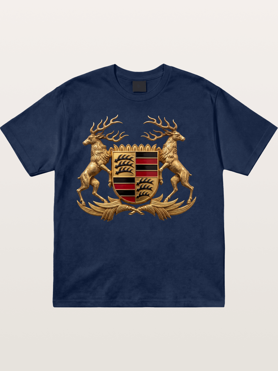 Porsche Crest Deer Artwork Cotton T-shirt