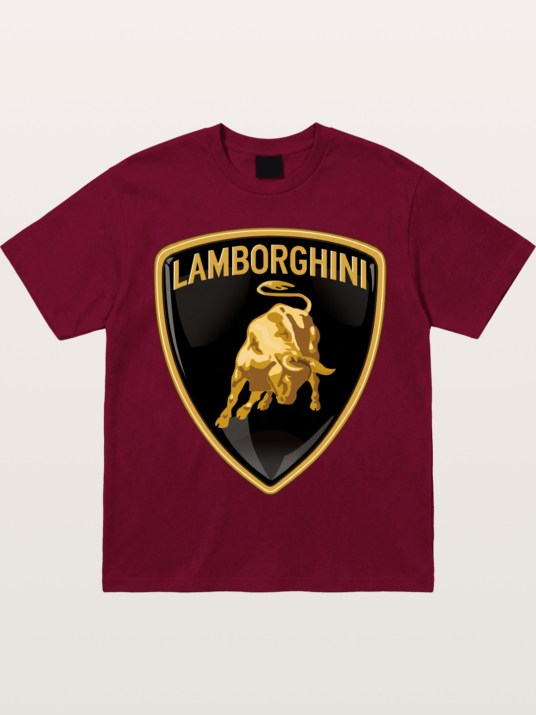 Lamborghini Gold Bull Shield Emblem Gildan T-shirt
