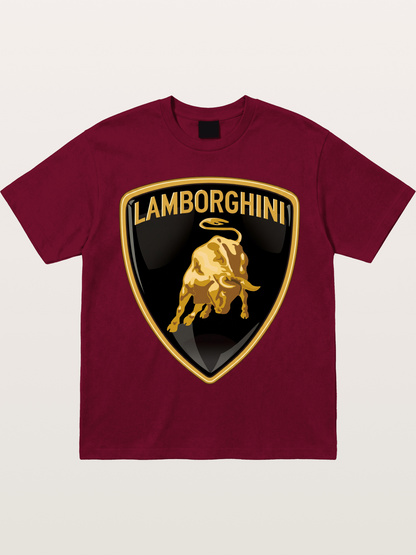 Lamborghini Gold Bull Shield Emblem Gildan T-shirt