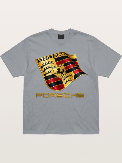 Porsche Waving Crest Art Gildan T-shirt