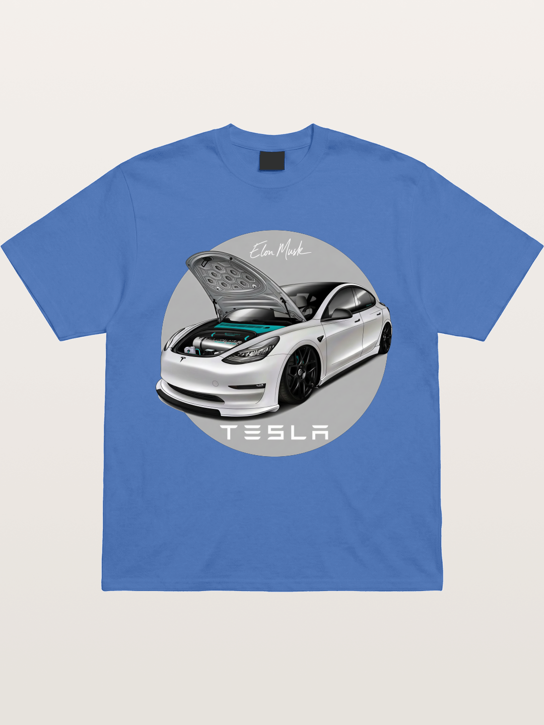Tesla Model 3 Elon Musk Art Gildan T-shirt