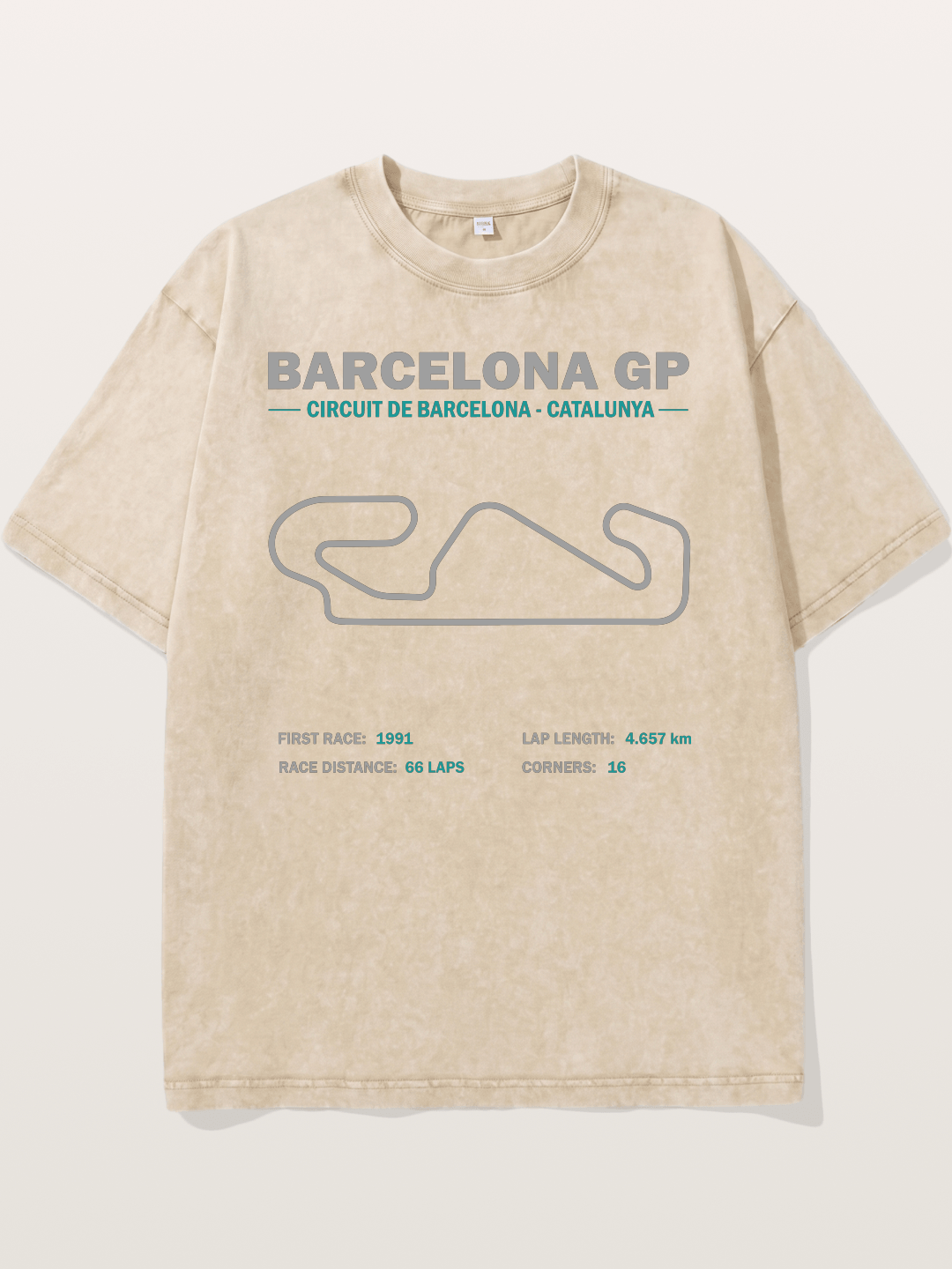 Catalunya GP Track Spec Outline Washed T-shirt