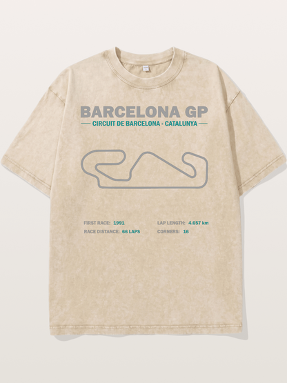 Catalunya GP Track Spec Outline Washed T-shirt
