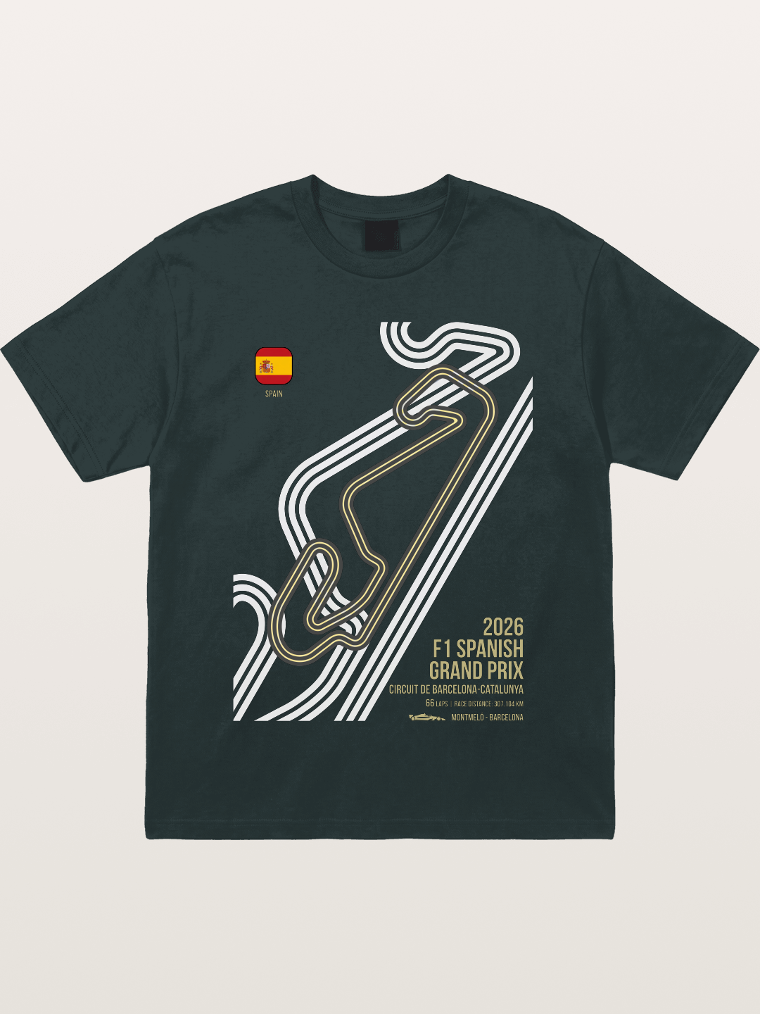 Spanish F1 Catalunya Circuit Layout Gildan T-shirt