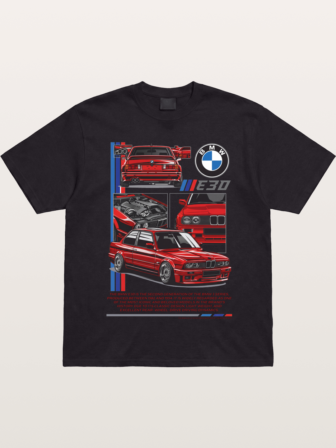 BMW E30 Multi Angle Collage Gildan T-shirt