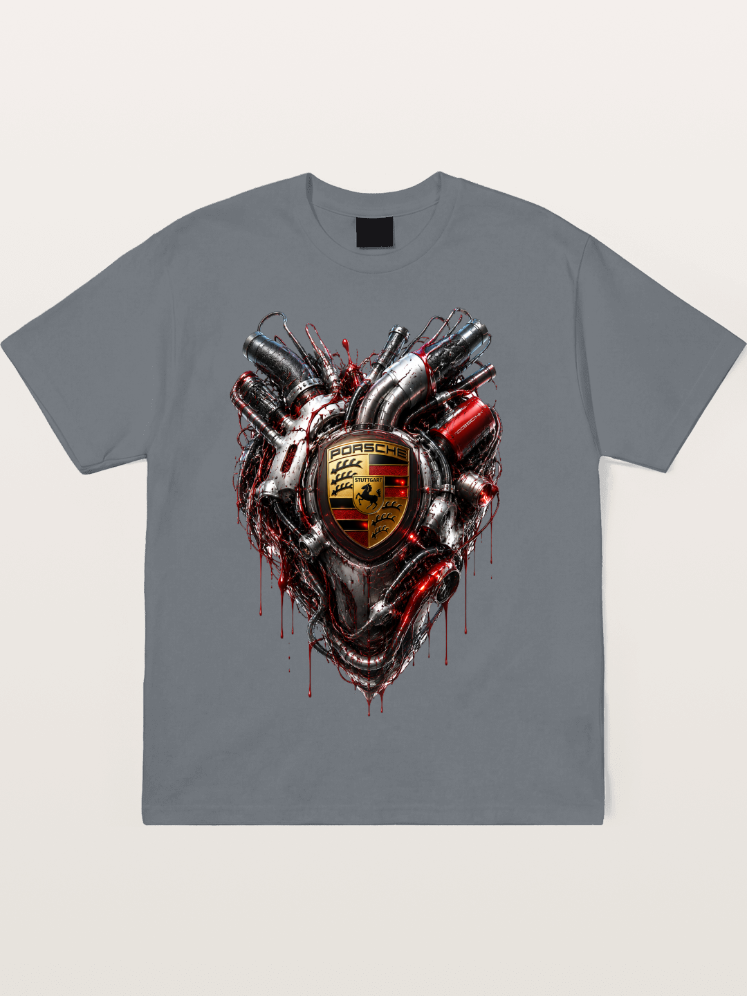 Porsche Mechanical Heart Art Cotton T-shirt
