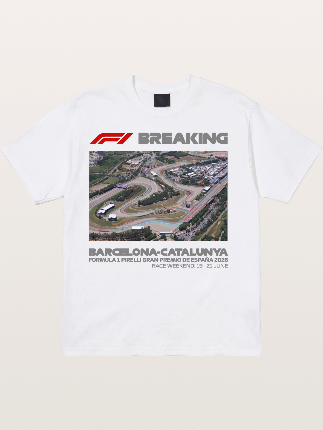 Barcelona Catalunya Track Aerial View Cotton T-shirt