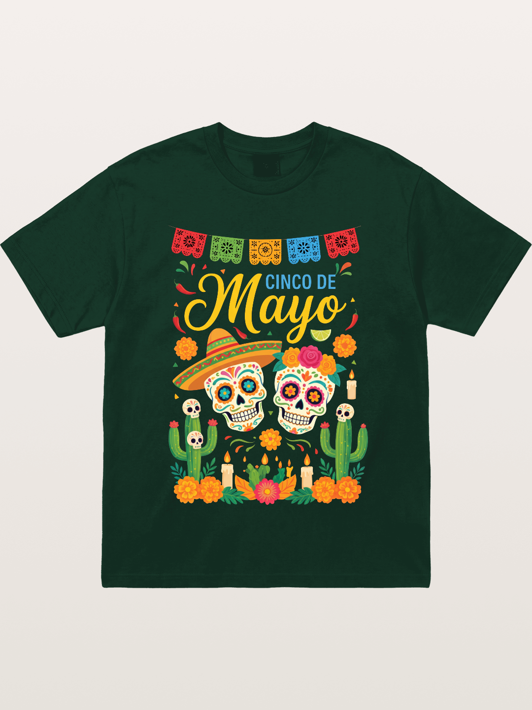 Cinco de Mayo Sugar Skull Fiesta Gildan T-shirt