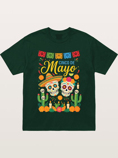 Cinco de Mayo Sugar Skull Fiesta Gildan T-shirt