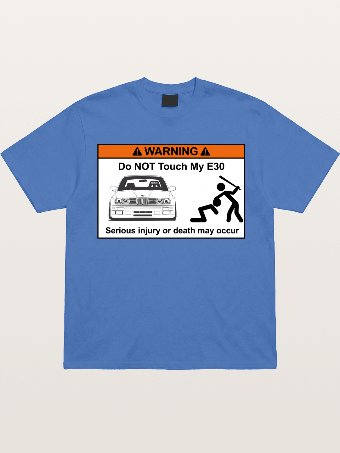 E30 Warning Sticker Print Gildan T-shirt