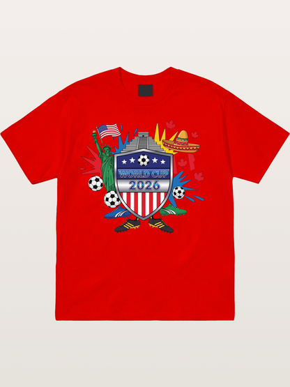 USA Mexico Canada WC Shield Cotton T-shirt