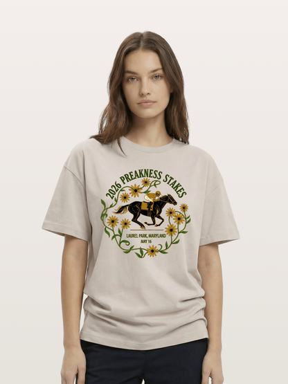 Preakness Stakes Laurel Wreath Badge Cotton T-shirt