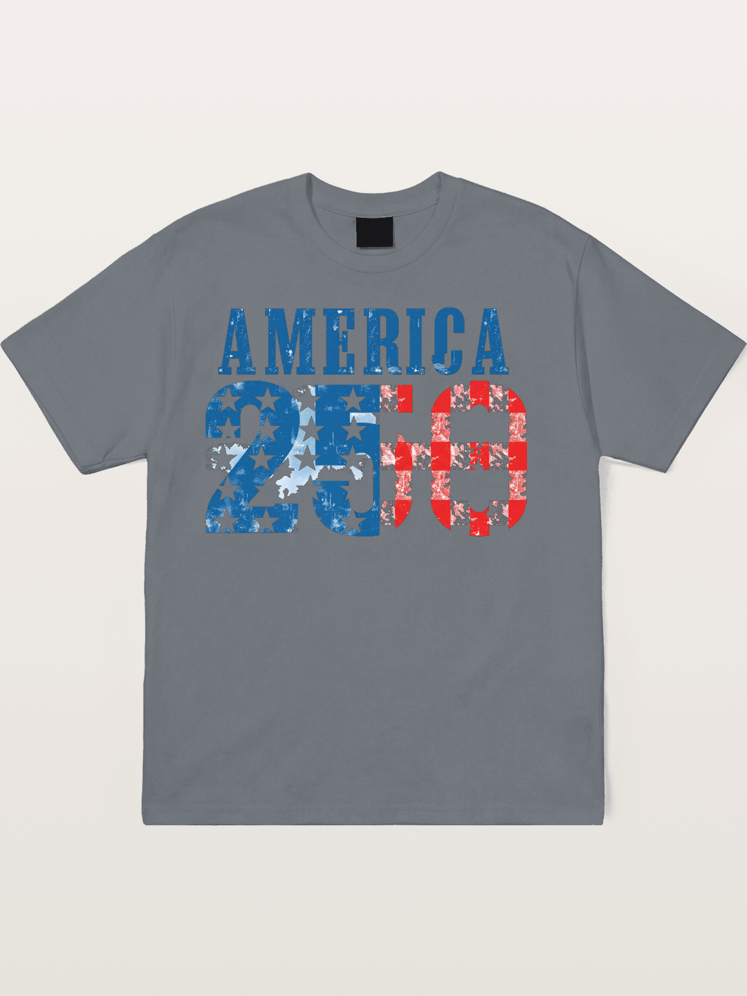 America 250 Grunge Typography Cotton T-shirt