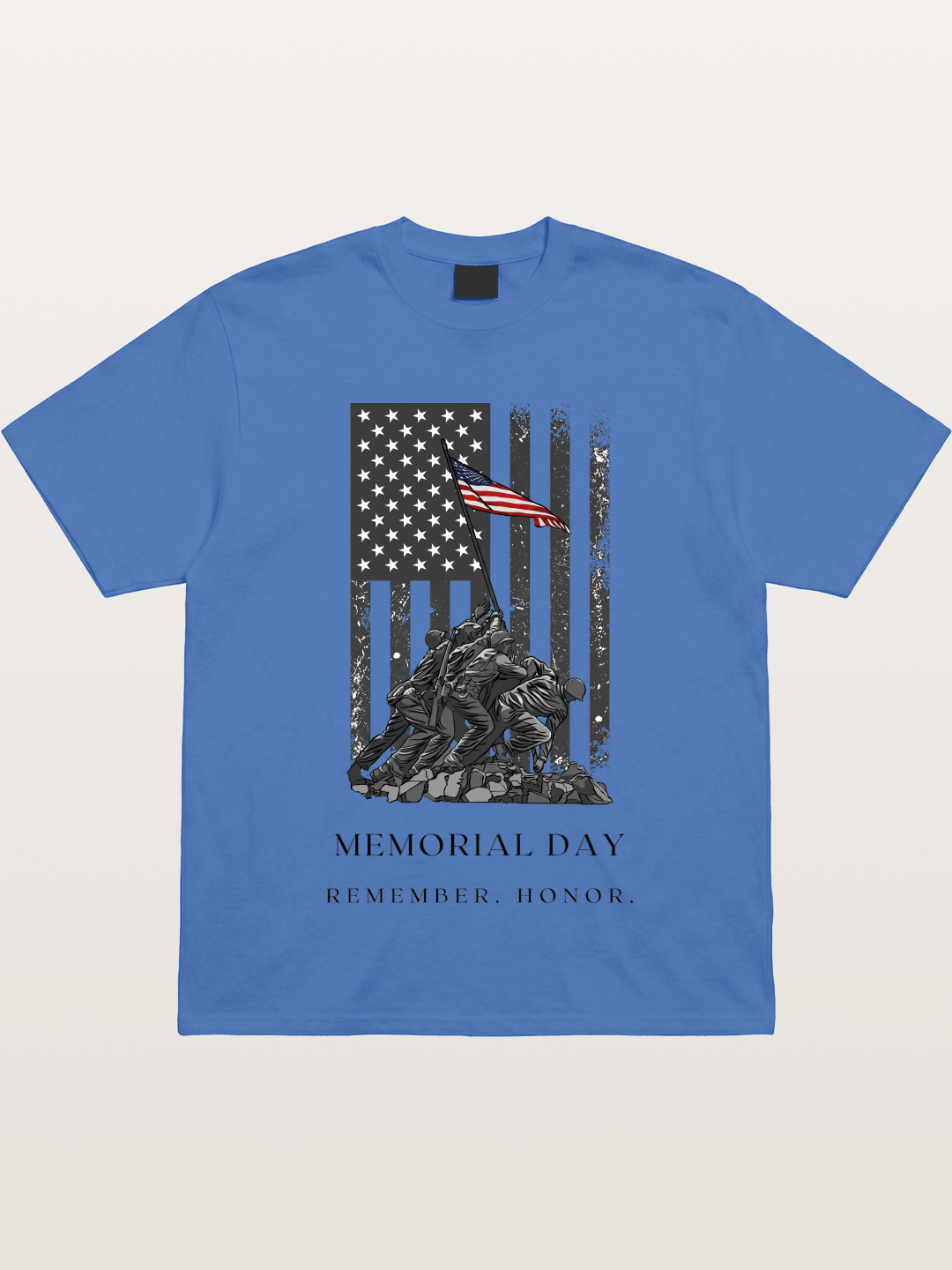 Memorial Day Flag Raising Print Gildan T-shirt