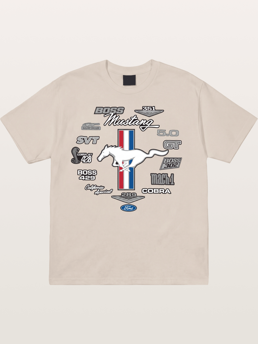 Ford Mustang Generations Badge Collection Cotton T-shirt