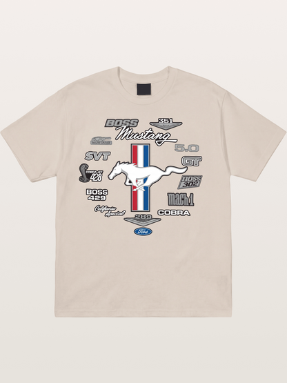 Ford Mustang Generations Badge Collection Cotton T-shirt