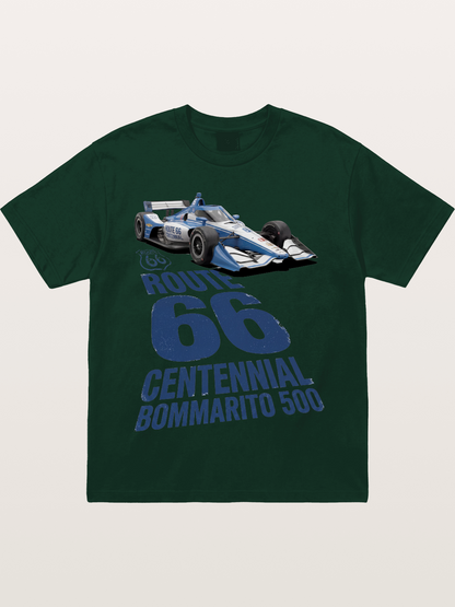 Blue IndyCar Route66 Print Gildan T-shirt