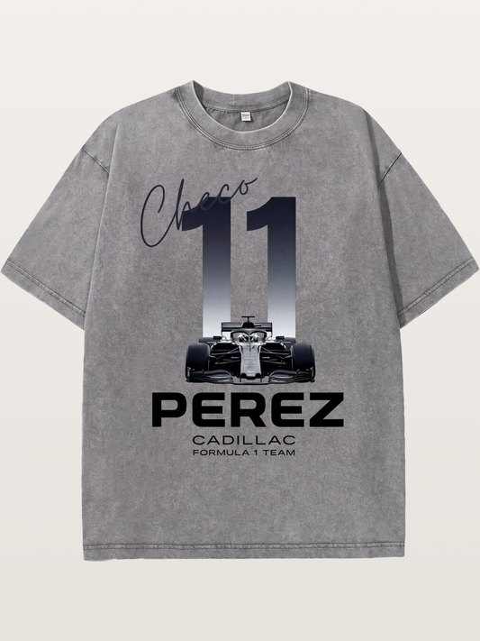 Sergio Perez 11 F1 Cadillac Washed T-shirt