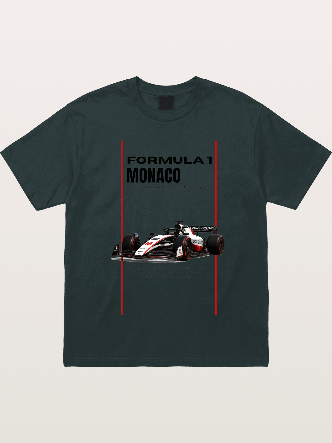 Minimal F1 Monaco Race Card Gildan T-shirt