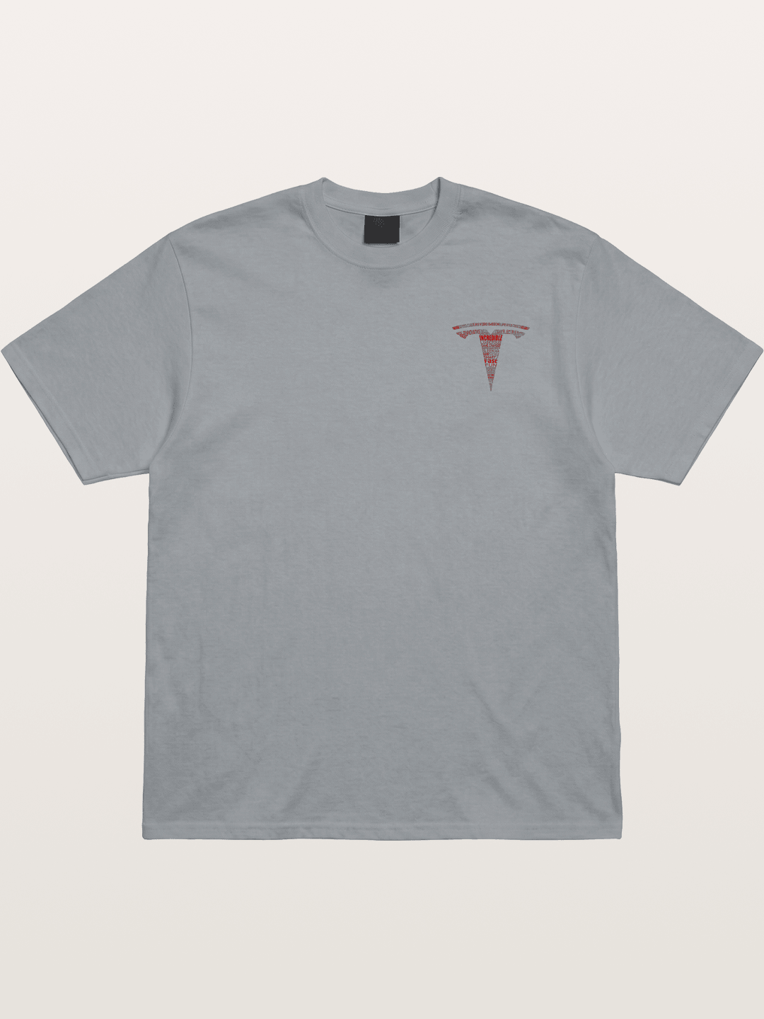 Tesla Word Cloud Heart Print Gildan T-shirt