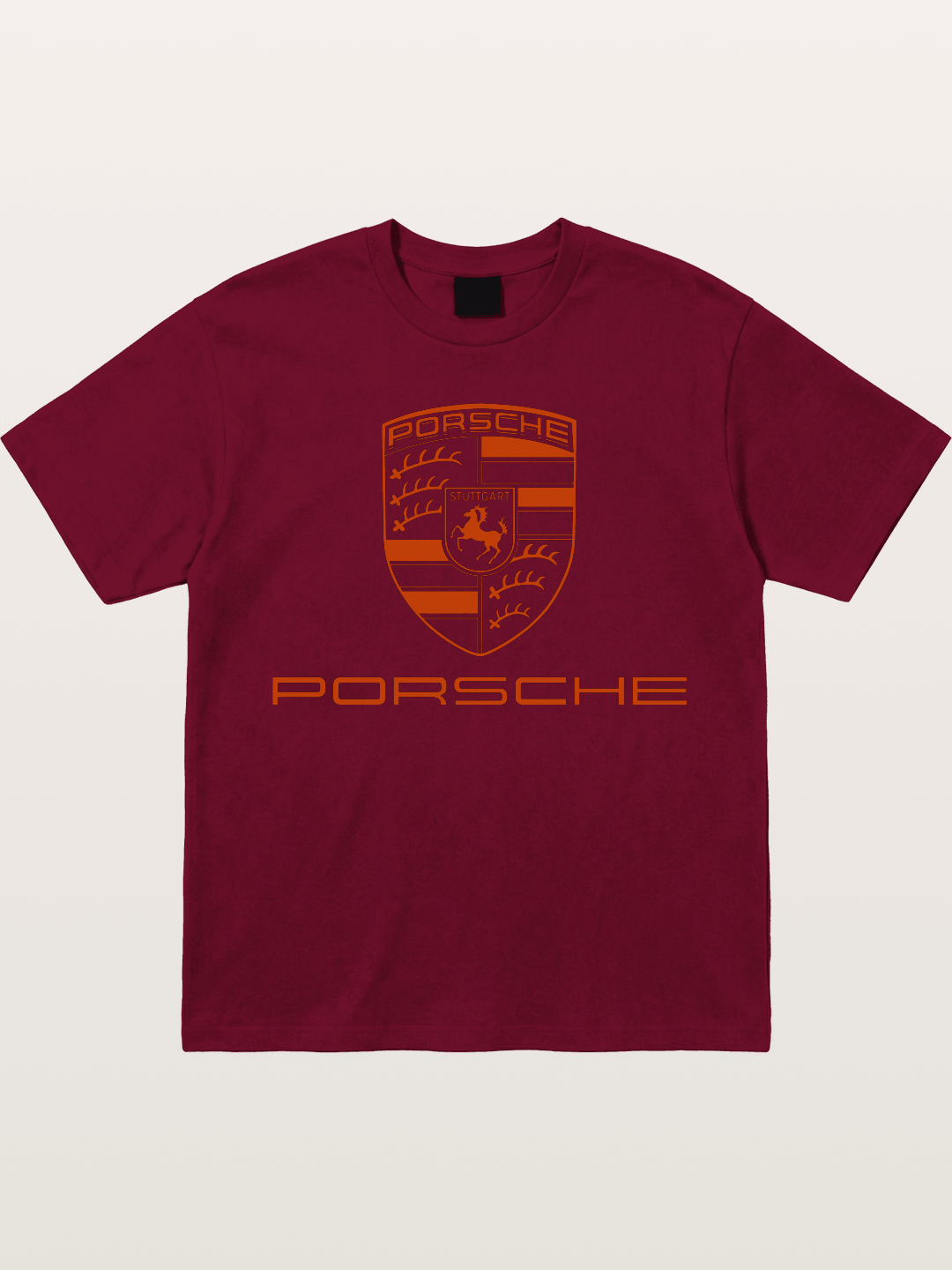 Porsche Crest Orange White Logo Gildan T-shirt