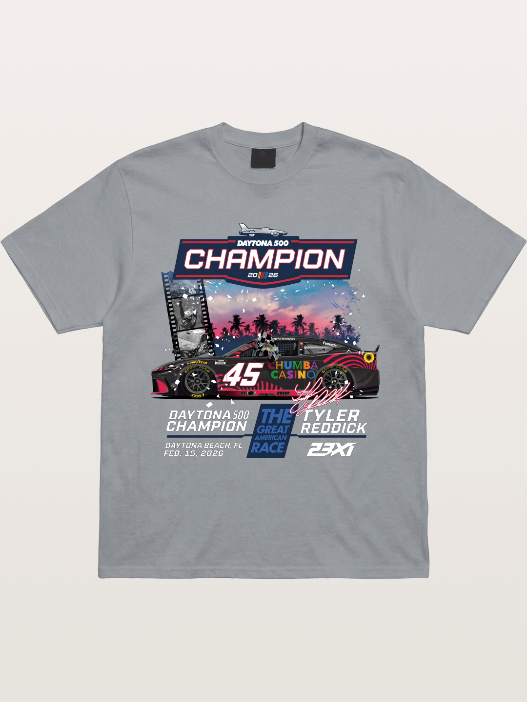 Tyler Reddick 45 Champion Car Art Gildan T-shirt