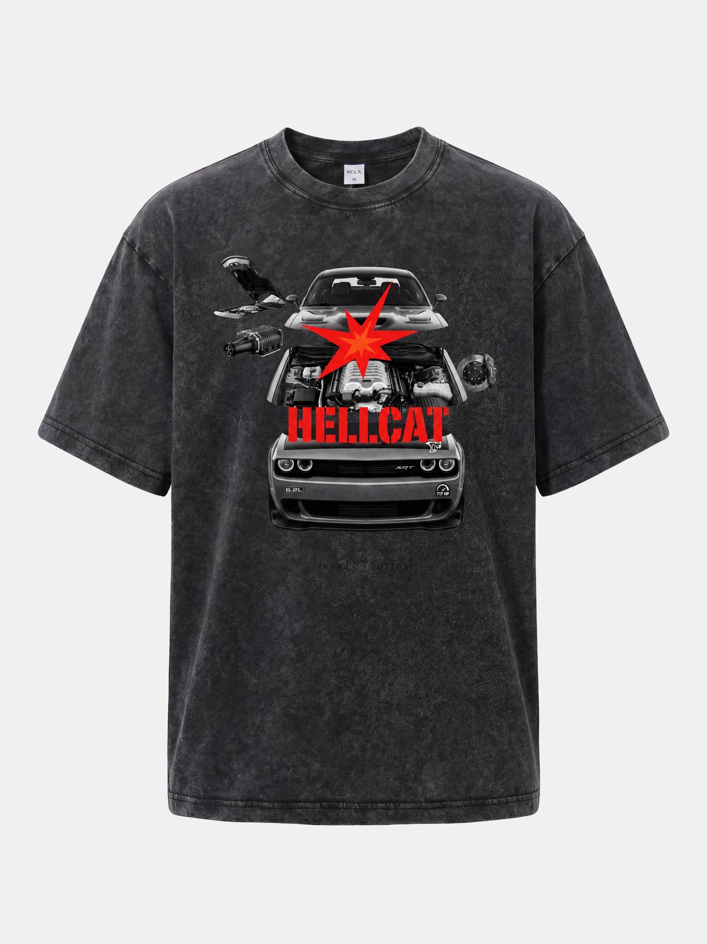 Engine Explode Hellcat Artwork Washed T-shirt