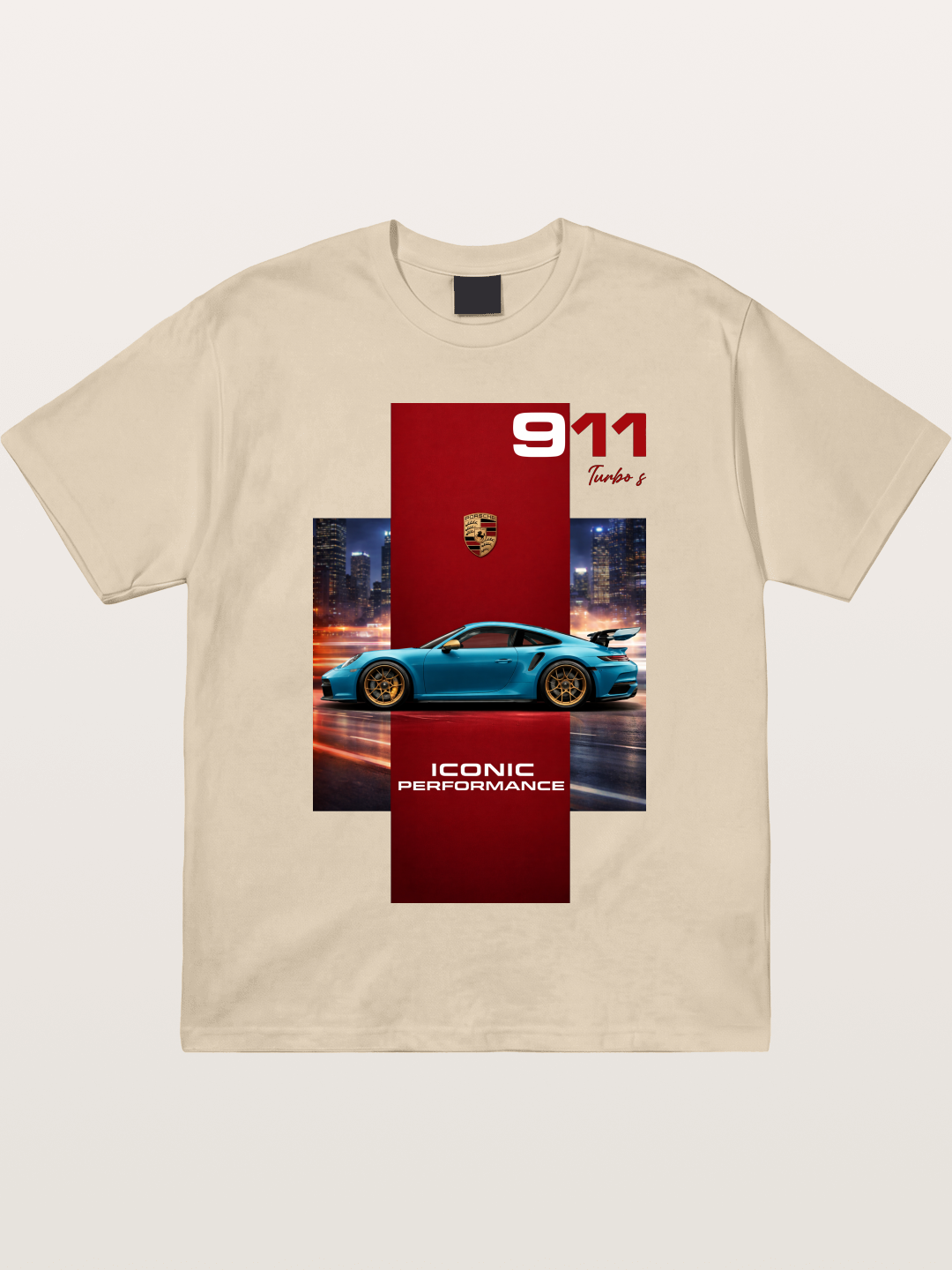 Porsche 911 Turbo S Blue Iconic Gildan T-shirt