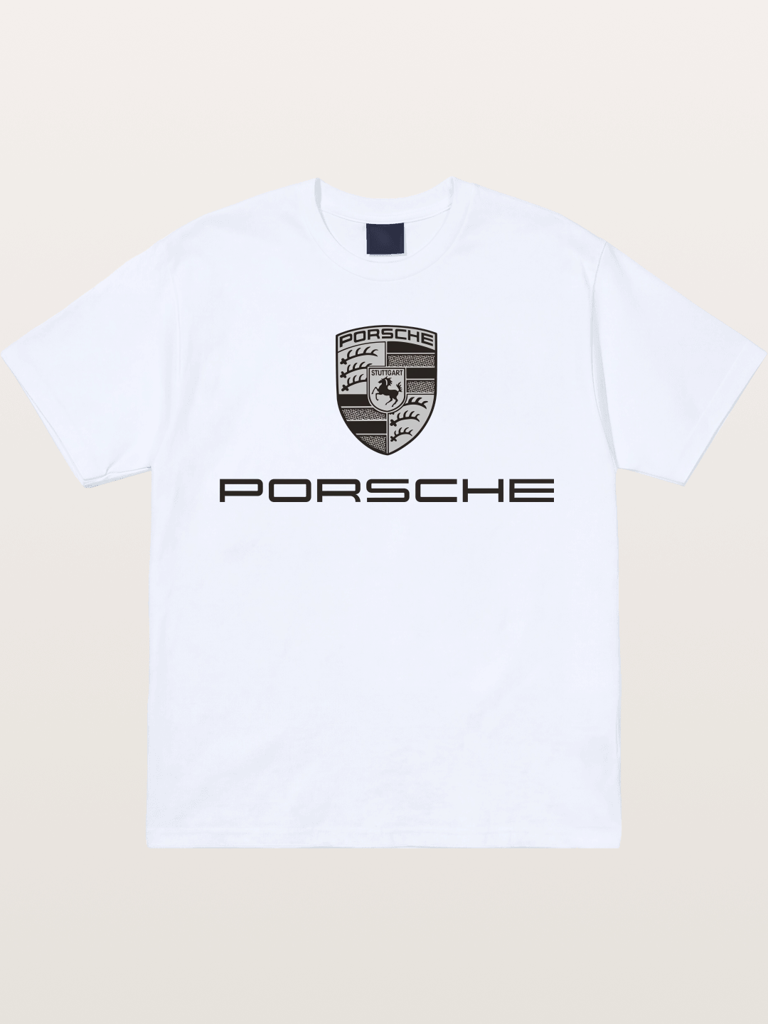 Monochrome Porsche Crest Gildan T-shirt
