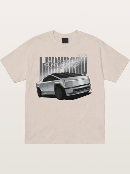 Cybertruck Graffiti Typography Cotton T-shirt