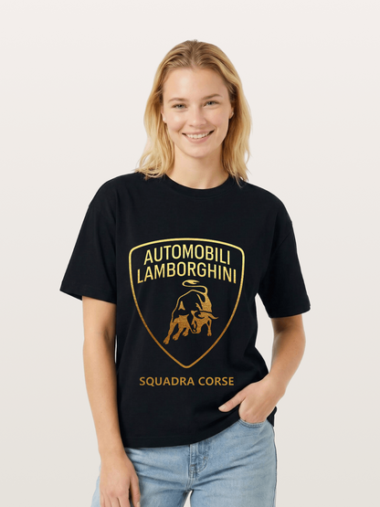 Lamborghini Squadra Corse Gold Shield Gildan T-shirt -----