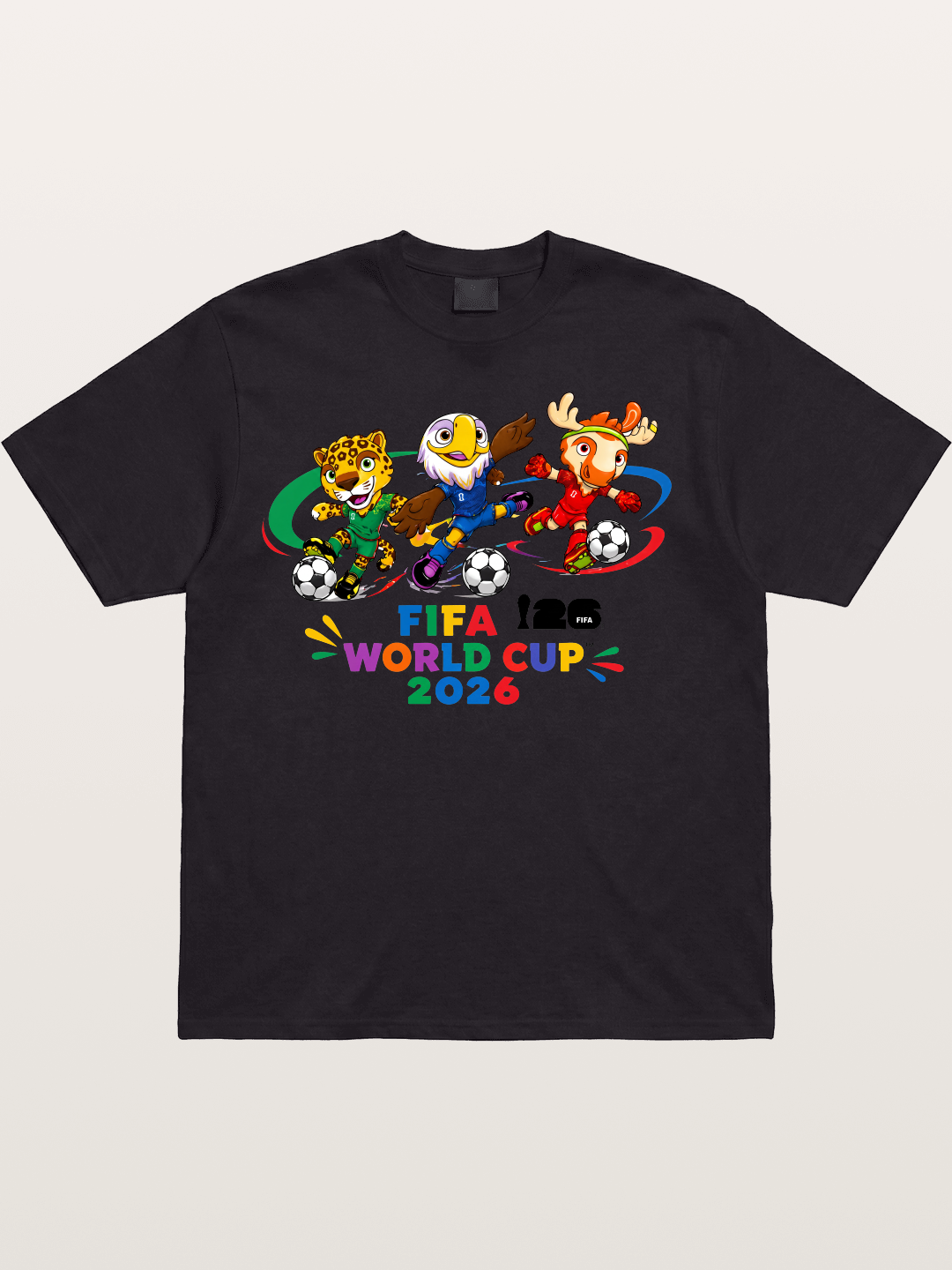 2026 World Cup Mascots Art Cotton T-shirt