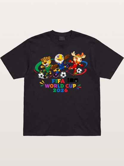 2026 World Cup Mascots Art Cotton T-shirt