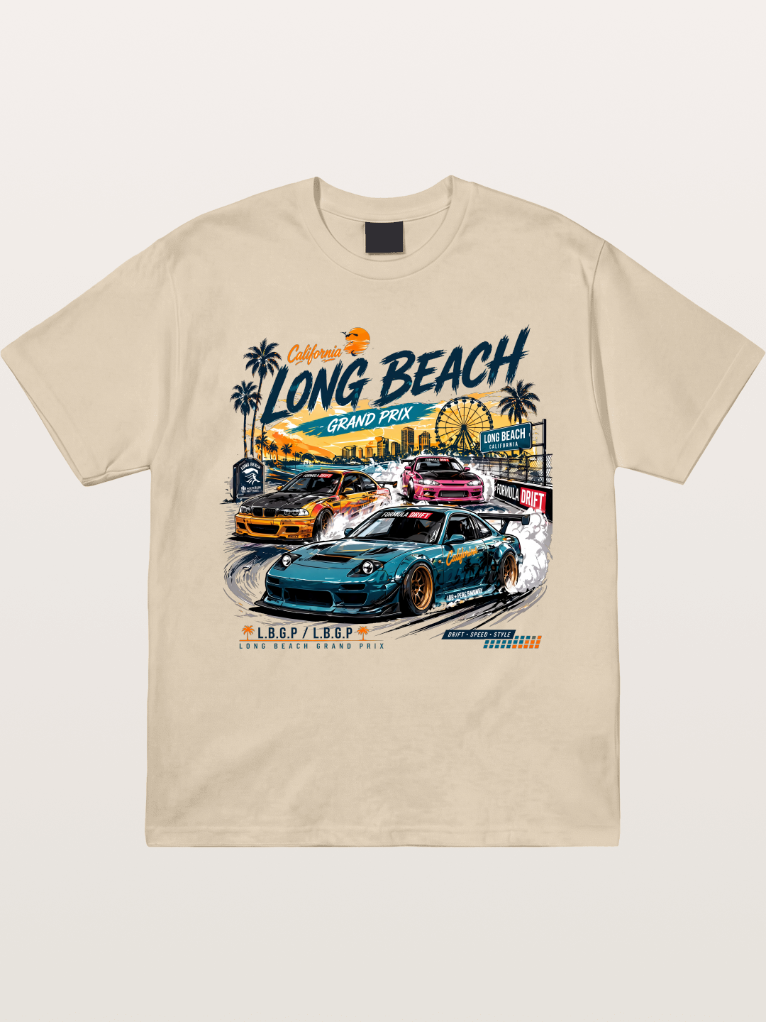 Long Beach Drift Racing Art Gildan T-shirt