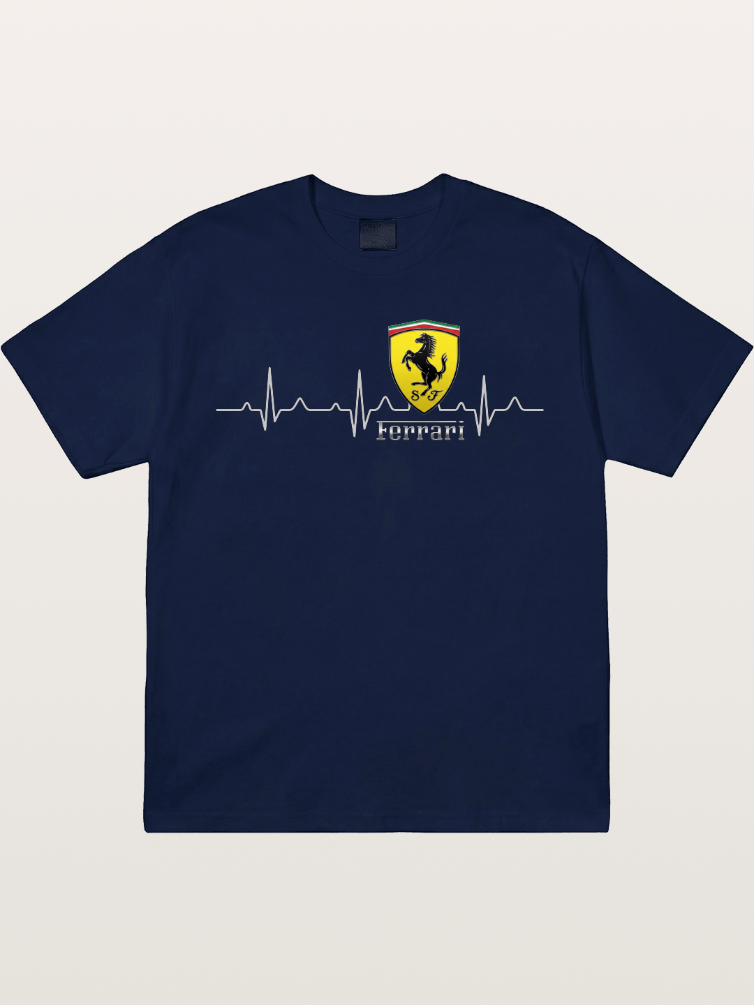Ferrari Heartbeat ECG Line Design Gildan T-shirt