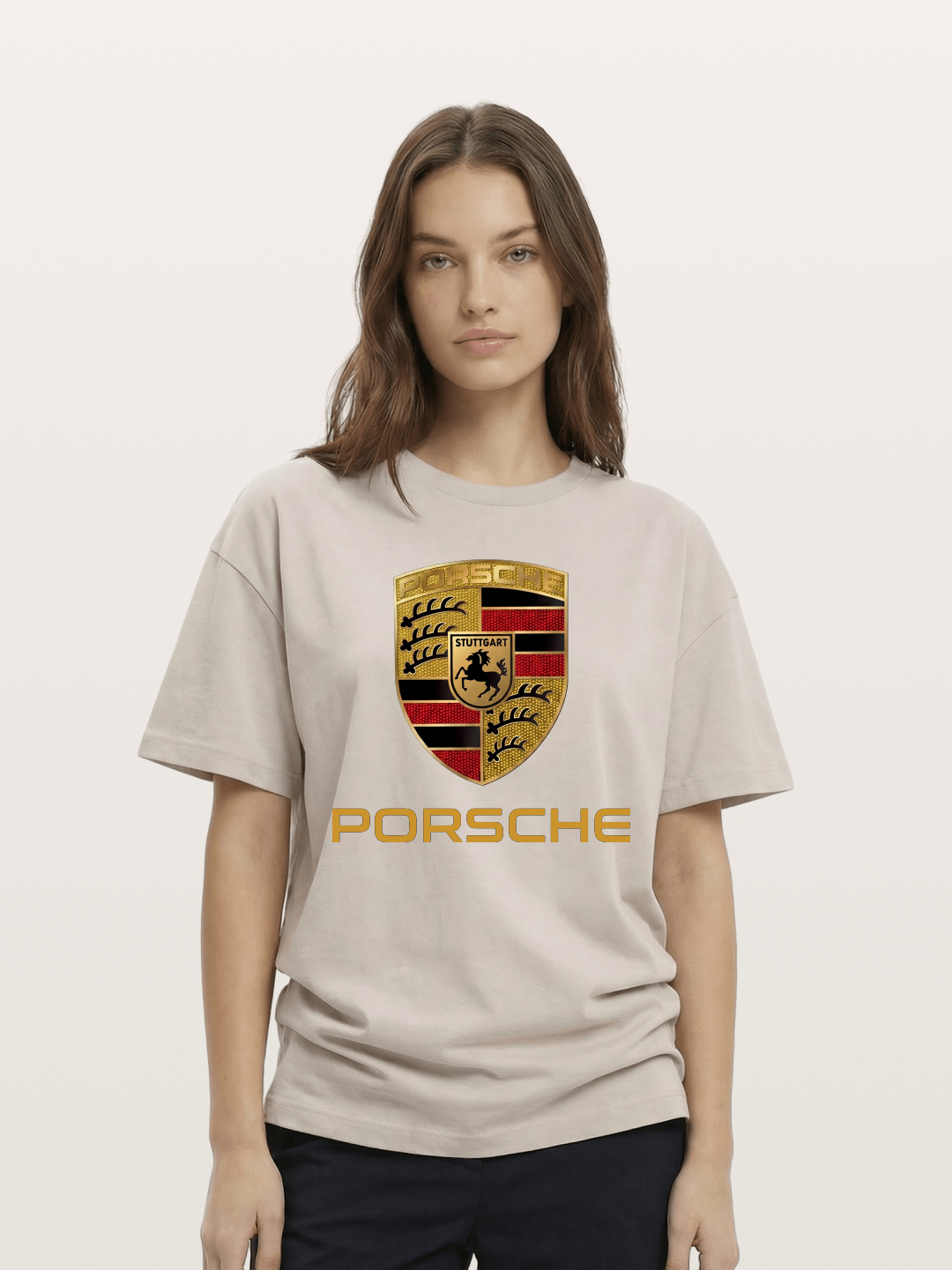 Porsche Golden Emblem Cotton T-shirt
