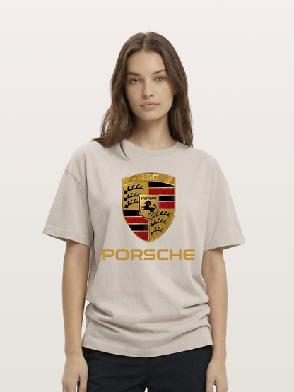 Porsche Golden Emblem Cotton T-shirt