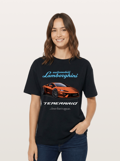 Lamborghini Temerario Orange Sports Car Cotton T-shirt