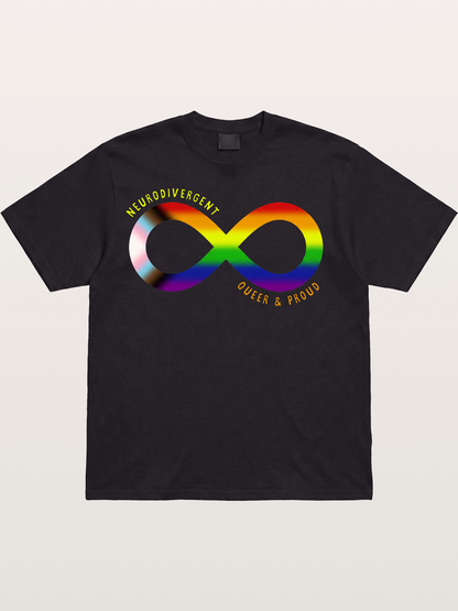 Neurodivergent Queer Infinity Symbol Cotton T-shirt