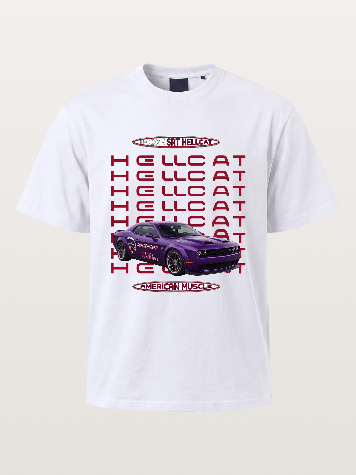 Purple Hellcat Repeat Font Card Cotton T-shirt