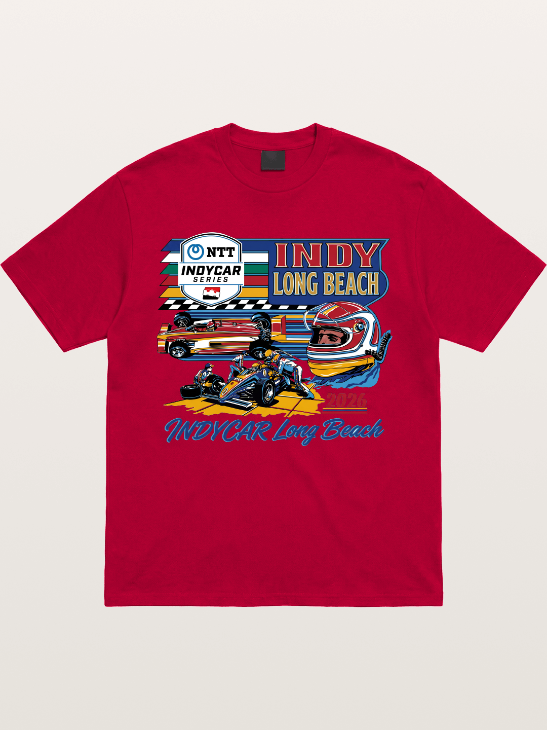 IndyCar Long Beach Vintage Art Gildan T-shirt