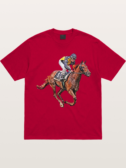 Jockey on Brown Horse Preakness 2026 Gildan T-shirt