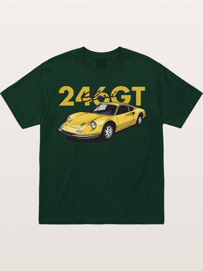 Ferrari 246 GT Classic Yellow Gildan T-shirt