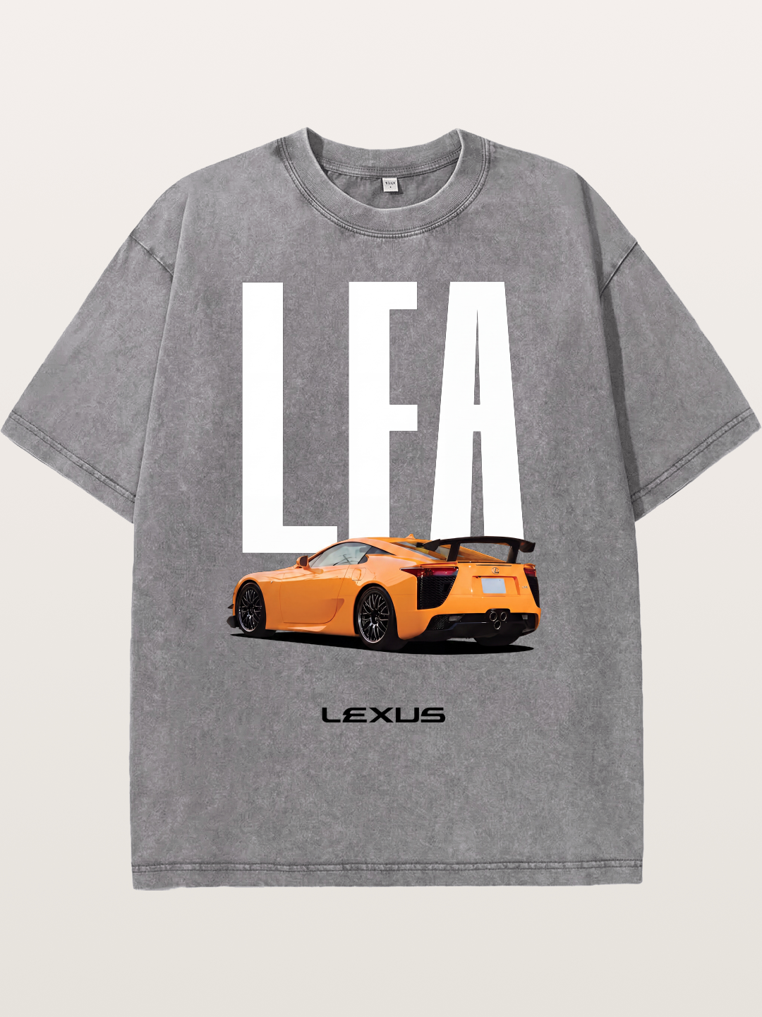 Orange Lexus LFA Rear Print Washed T-shirt
