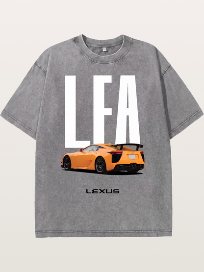 Orange Lexus LFA Rear Print Washed T-shirt
