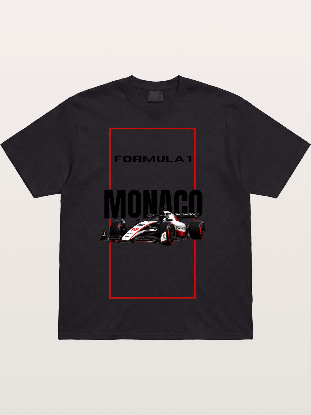 Monaco F1 Minimal Typography Cotton T-shirt