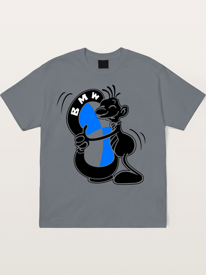 BMW Cartoon Mascot Sticker Cotton T-shirt