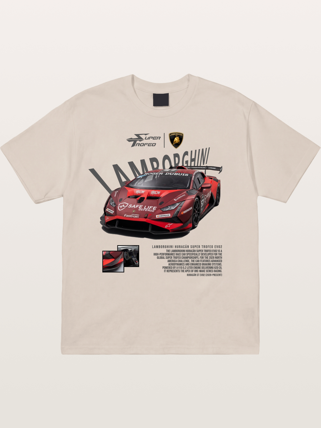 Lamborghini Huracan Red Super Trofeo Cotton T-shirt